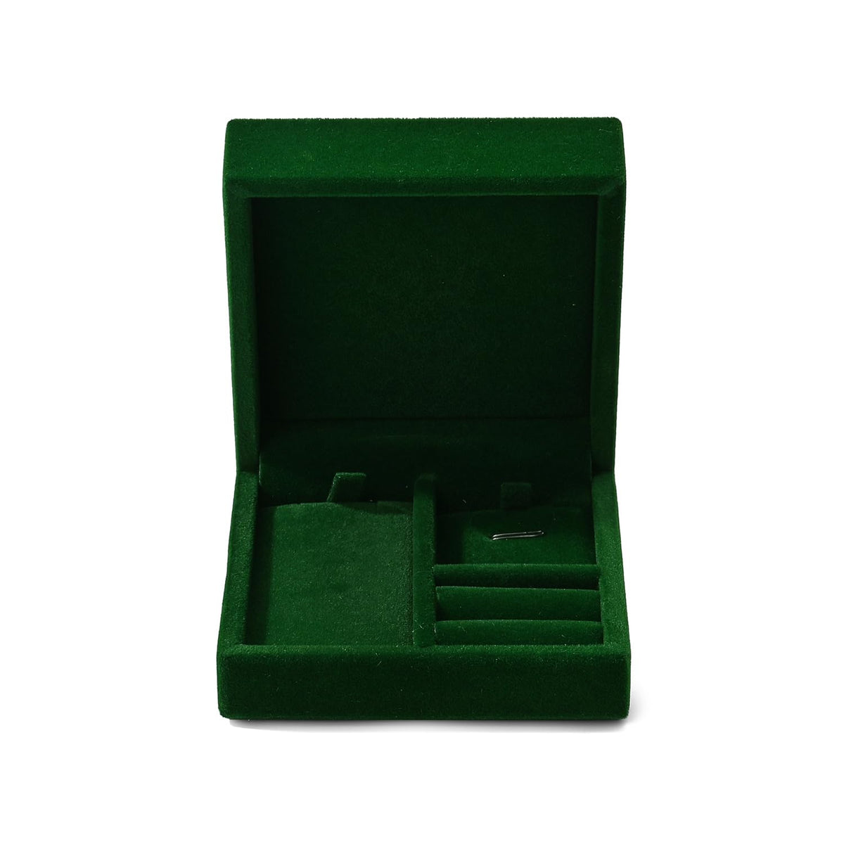 Papten 3 in 1 Velvet Jewelry Set Gift Box Earring Gift Box Ring Necklace Boxes Small Jewelry Storage Boxes for Travel Birthday Mother's Day Valentine's Day Gifts (Dark Green)