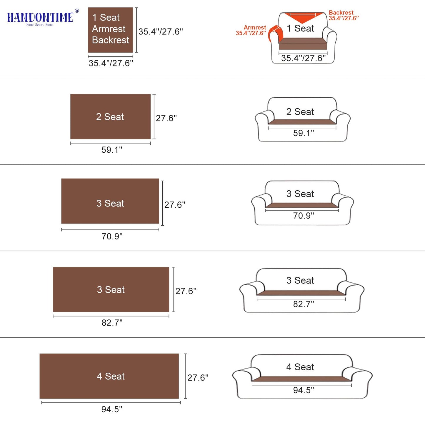 HANDONTIME Funny Fuzzy Couch Covers for Pets Washable Jacquard Geometric Dog Sofa Cover Plush Couch Protector for Dogs Non-Slip Durable Comfortable Pet Furniture Cover (Chocolate, 27.6" x 70.9")