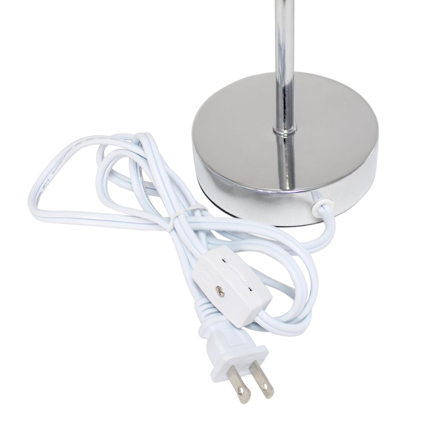Simple Designs LT1195-GRY 11.81" Subtle Sparkle Basic Chrome Mini Table Lamp, for Living Room, Bedroom, Office, Gray Beige Shade