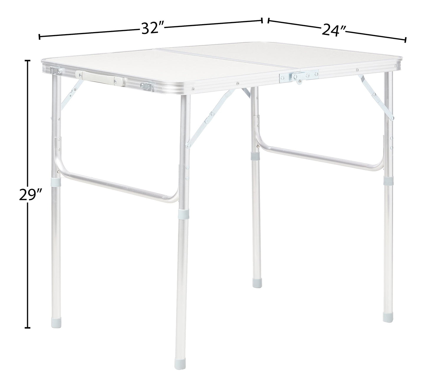 Trademark Innovations Lightweight Adjustable Portable Folding Aluminum Camp Table with Carry Handle