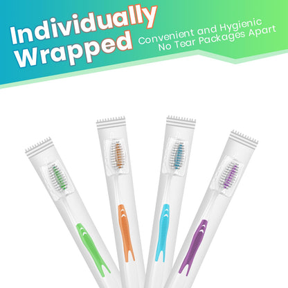 30 Pack Bulk Toothbrushes with Covers, Individually Wrapped Tooth Brush Pack for Adults & Kids, Disposable Toothbrush Medium Soft for Travel, Donations, Hotels