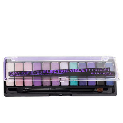 Rimmel London Magnif'Eyes Eyeshadow Palette, 12 Shades, Blendable Formula, Versatile, 008, Electric Violet, 0.5oz