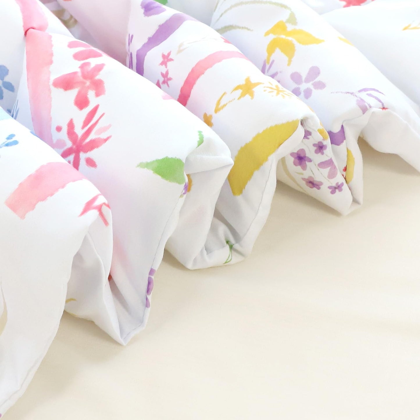Pea Pod Toddler Bedding Set for Girls, 4 Piece Soft & Breathable Rainbow & Sun Crib Bedding Set, Bed-in-A-Bag Toddler Microfiber Sheet Set, Includes Comforter, Flat Sheet, Fitted Sheet, Pillowcase