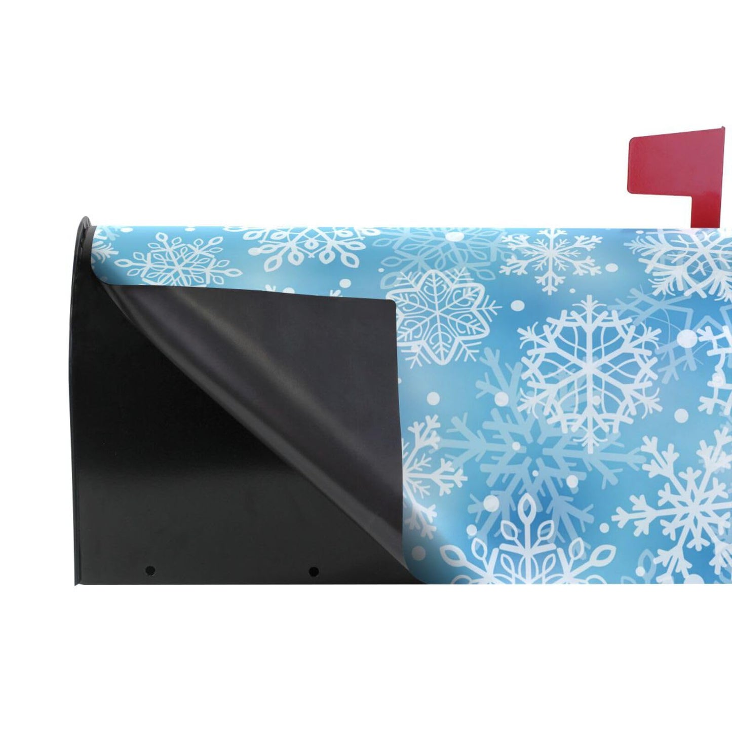 ALAZA Light Blue White Snowflakes Magnetic Mailbox Cover MailWraps Garden Yard Home Decor for Outside Oversized-25.5" x20.8"