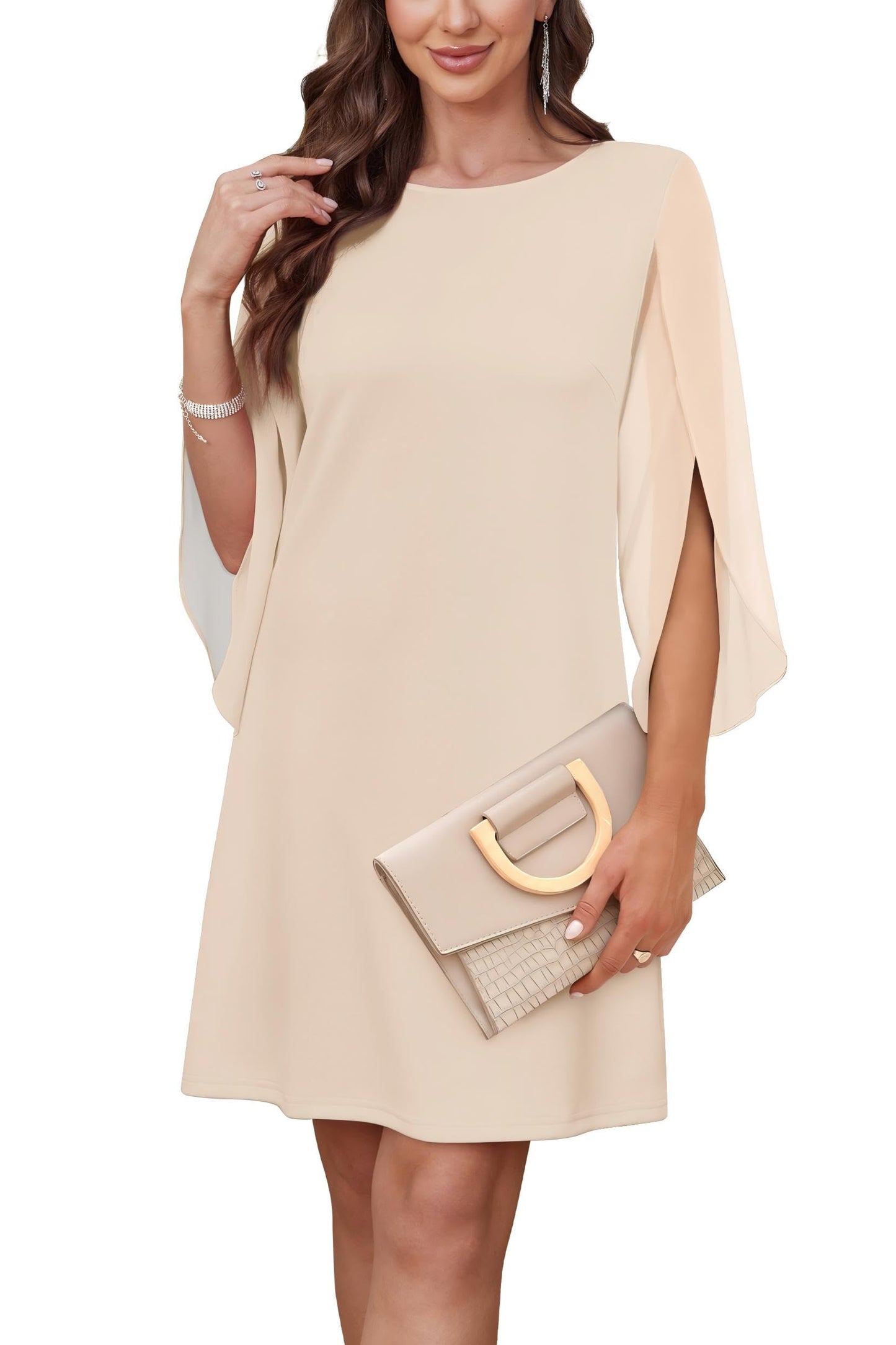 RUMIA Vestidos Casuales para Mujer 2025 Wedding Guest Dresses Cocktail Dresses Apricot M