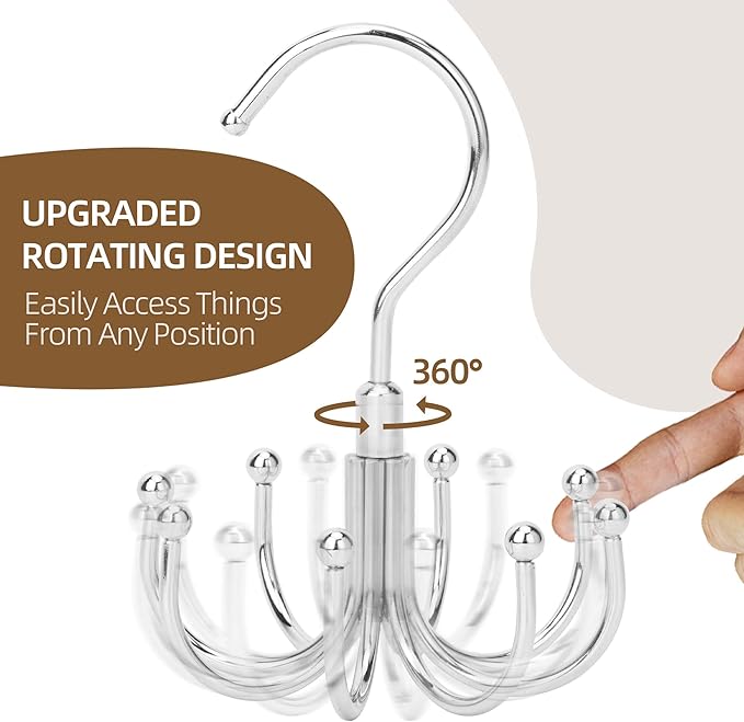 ZEDODIER Belt Hanger, 2 Pack Rotatable Belt Rack Closet Accessories Organizer