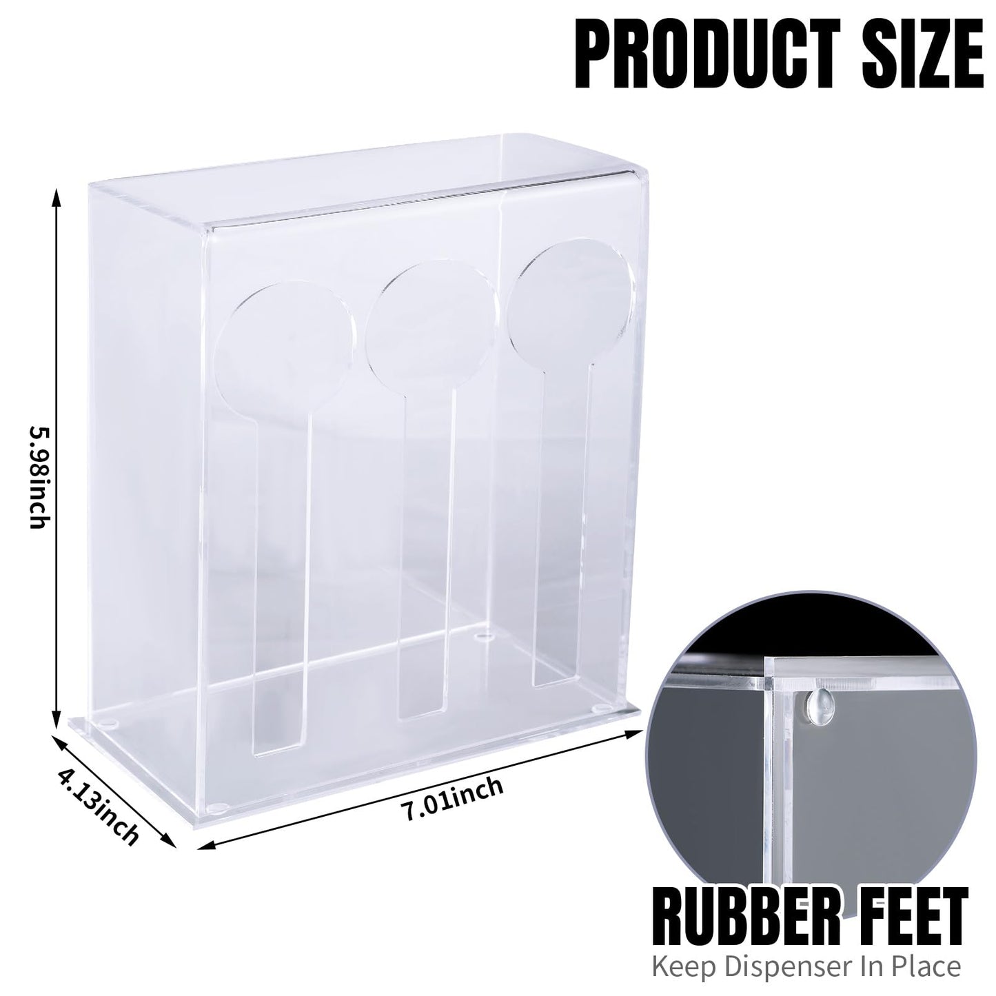 Vesici Plastic Utensil Dispenser Acrylic Utensil Dispenser Silverware Organizer Holder for Kitchen and Restaurant for Halloween Christmas(3 Compartment,Clear)