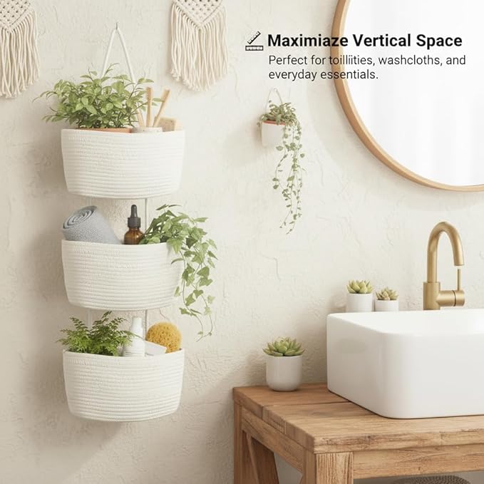 Over the Door Hanging Basket, Decorative Hanging Basket Storage, Organizing