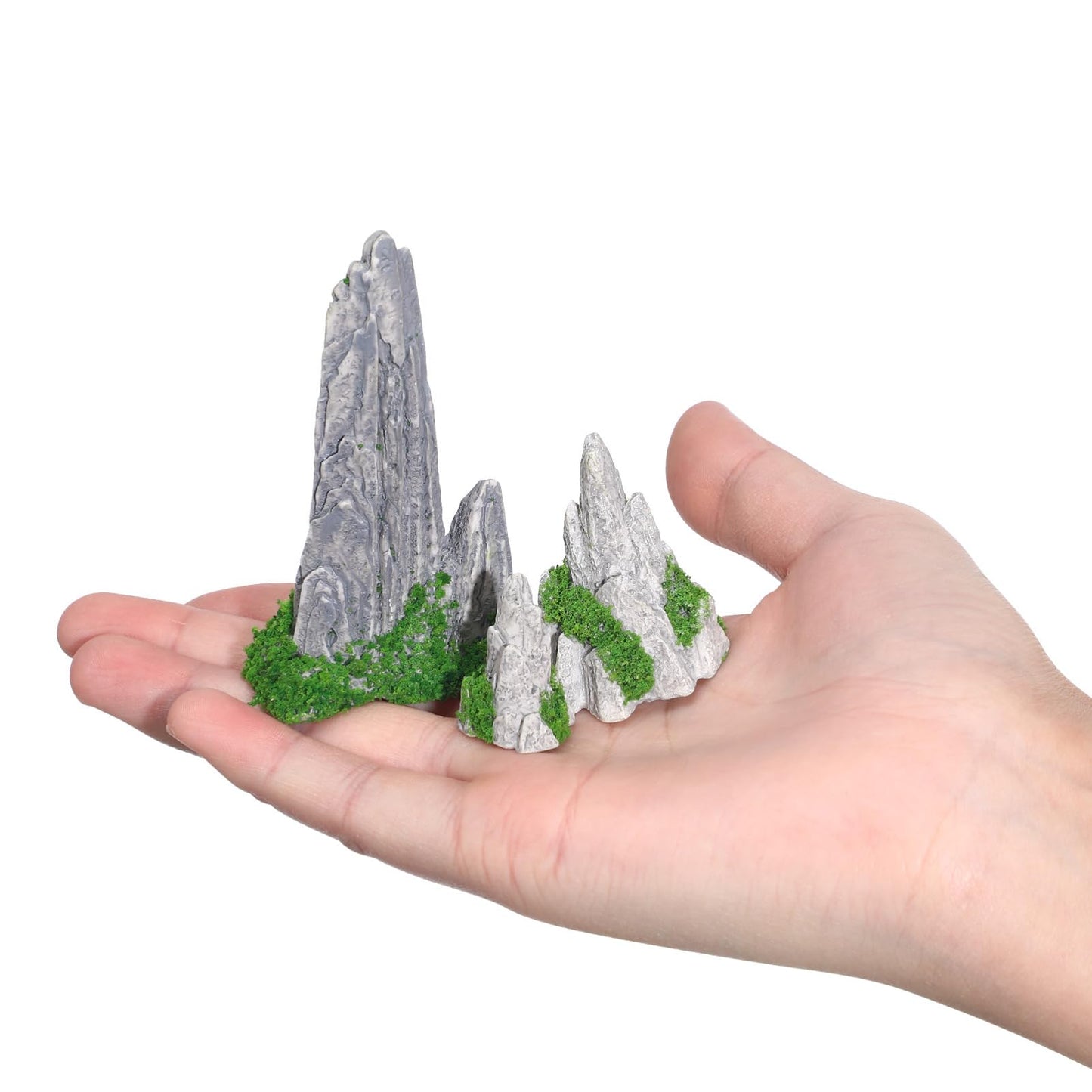 8Pcs Mini Rockery Zen Garden Accessories, Miniature Mountain Terrarium Decor for Bonsai Tree, Realistic Resin Rocks Figurines for Fairy Garden, DIY Plant Pot