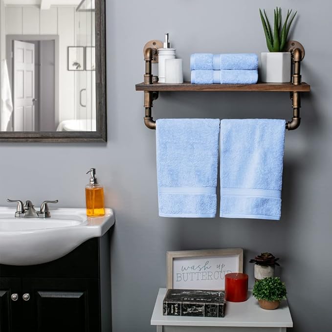 SUPERIOR Egyptian Cotton Pile Hand Towel Set of 4, Ultra Soft Luxury Towels