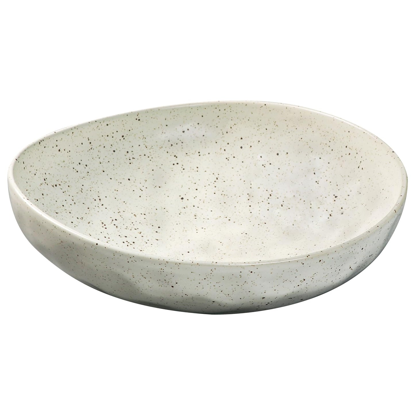 salomayes Wabi-Sabi Decorative Bowl, Matte Off-White Speckled Ceramic Key Bowl with Subtle Hammered Texture, One-of-a-Kind Artisan Glaze for Entryway or Kitchen Counter Décor