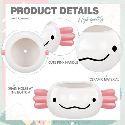RimCereal Axolotl Planter Axolotl Gifts for Men Women Cute Succulent Pots Plant Pots Pen Holder for Christmas Desk Office Home Decoration 6.02 x 2.36 Inches