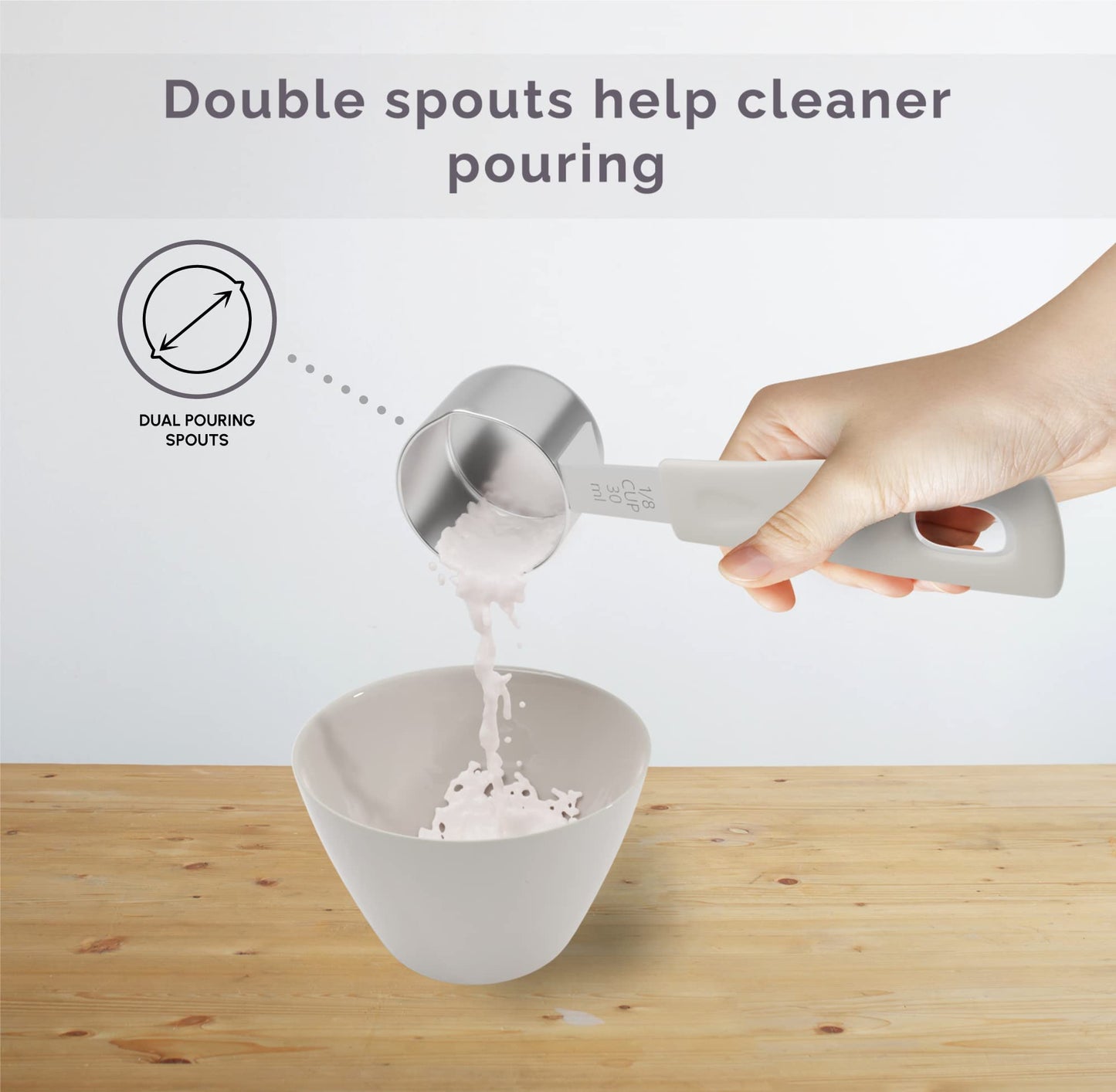 CuttleLab Measuring Cups and Measuring Spoons Set of 14 - Stainless Steel Measuring Cups and Spoons Set, Includes 1/8 Teaspoon Measuring Spoon, 1/8 Cup Measuring Cup, Leveler Dry (14, Charcoal)