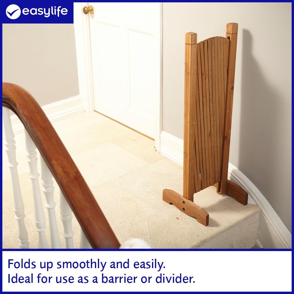 Easylife Solid Wood Expanding Fence, Mobile and Movable Fence, Gardeners & Pet Owners, Fold-able Design and Lightweight, H:90cm x W:30-190 cm from Easylife Lifestyle Solutions - Natural Wood