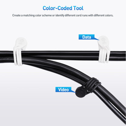 Cable Matters 20-Pack Ultra Strong Silicone Magnetic Cable Ties, Magnetic Cord Ties/ZipTies/Cord Organizer, Black and White
