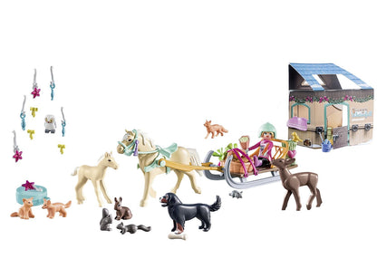 Playmobil 71345 Advent Calendar - Christmas Sleigh Ride, Countdown to Christmas, Includes 24 doors to open each day in December, Christmas toy for children ages 4 years+