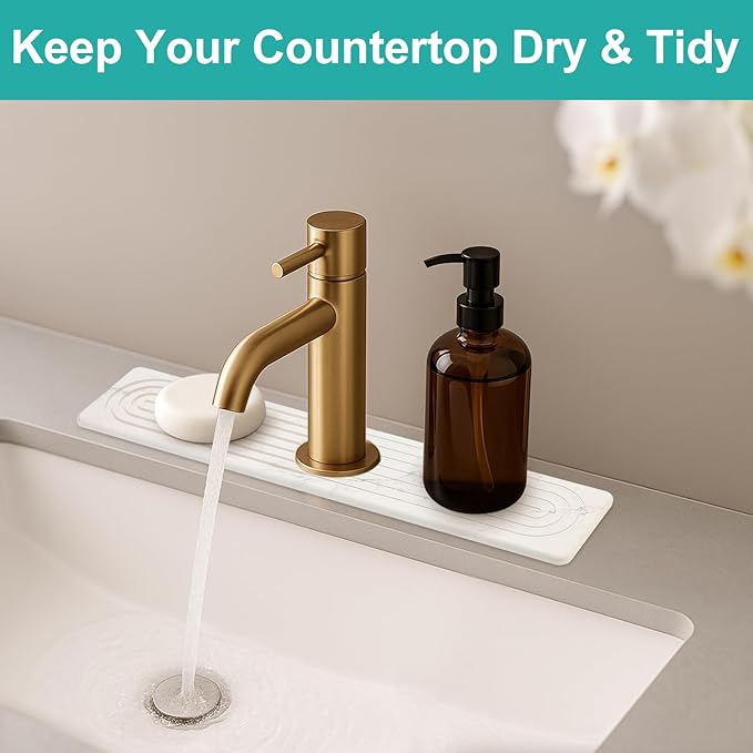 Small White Marble Stone Faucet Mat