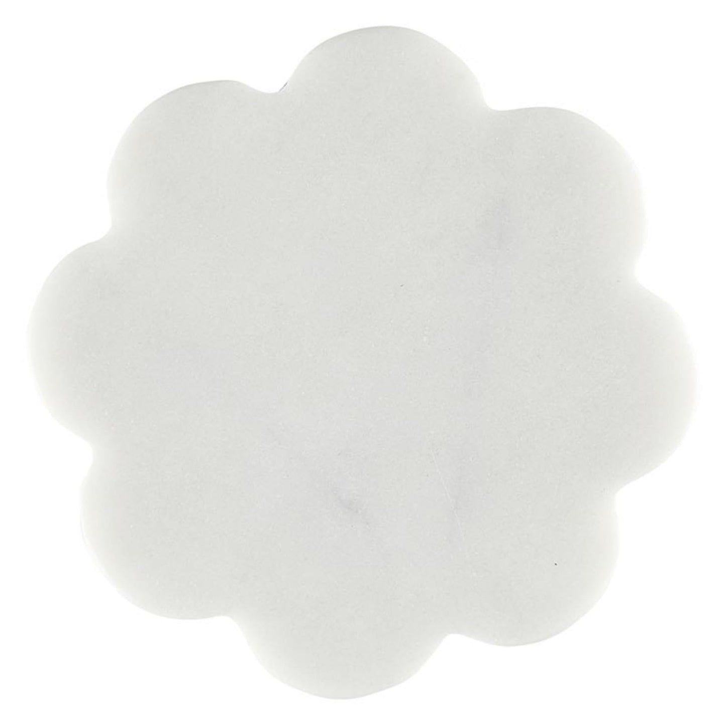 Santa Barbara Design Studio Marble Coasters for Drinks Scalloped Edge Round Drink Coaster, Set of 4, White