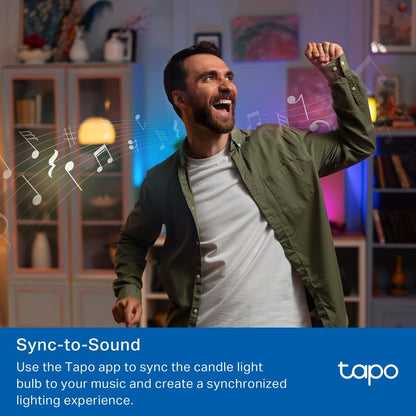 Tapo L430C(4-Pack) Smart Bulb, Alexa Light Bulbs, E14, LED Light Bulb, 470 Max Lumens, Dimmable, Colour Changing Light Bulb, Auto Biorhythm,Music Sync,Voice/APP Control,Schedule & Timer