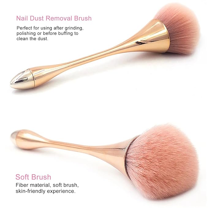 2Pcs Nail Dust Brush Acrylic Brush Cleaner Nail Brushes
