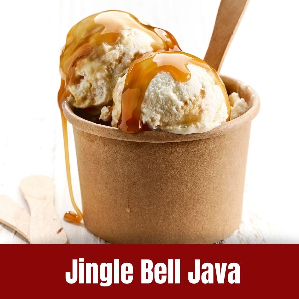 Door County Coffee Jingle Bell Java Flavored Coffee Whole Bean - 8oz Bag - Holiday Seasonal - Medium Roast - 100% Specialty Arabica - Pecans, Creamy Caramel, Vanilla, Cinnamon