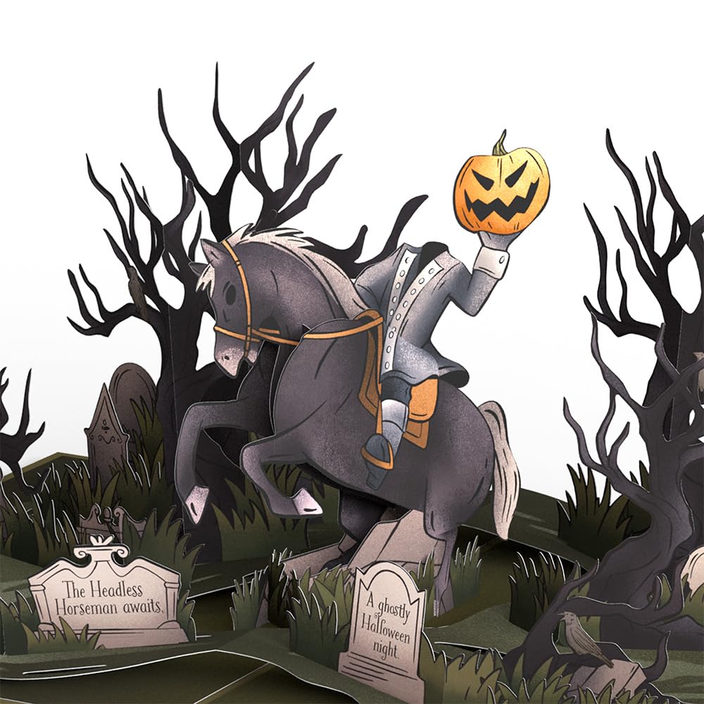 Lovepop Halloween Pop-Up Card for Her and Him - 3D Greeting Cards for Boys, Girls, Men, Women - Headless Horseman - 5" x 7" Card - Blank Notecard and Envelope Included