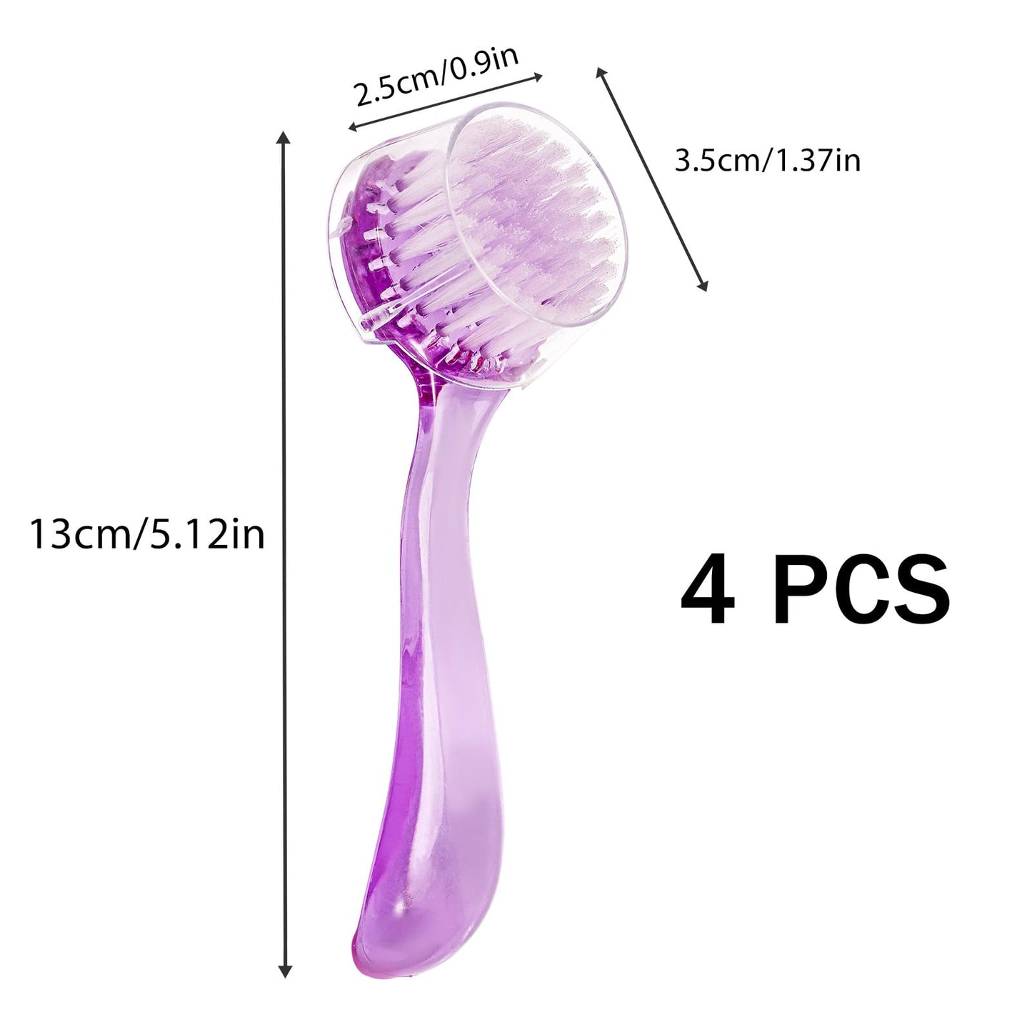 4 Colors Facial Cleansing Brush, Beomeen Face Scrubber Exfoliating Brush Face Wash Scrub Exfoliator for Skin Care, Makeup Removal (Blue, Pink, Purple, Clear)