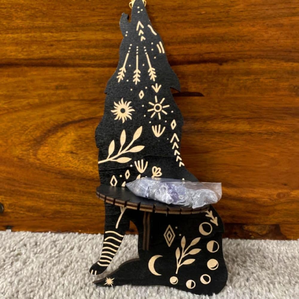 gifthub Lovely Wall Stand Wooden Crystal Stand Wall Hanging Display Stand,Aspen Crystal Shelf Display,Decorative Wooden Wall Shelving,Stone Storage Rack(Butterfly)