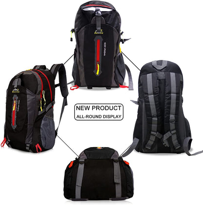 Besrina 40L Lightweight Hiking Backpack, Multi-functional Water-resistant Casual Camping Trekking Rucksack for Cycling Travel Climbing Mountaineer Outdoor Sport