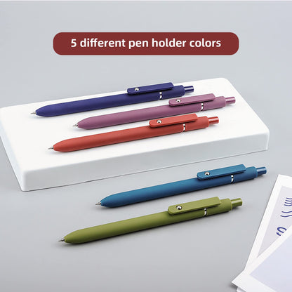 YOXMJDB Gel Pens, 5 Pcs 0.5mm Fine Point Smooth Writing Pens Cute Pens, High-End Series Black Ink Pens for Journaling Note Taking, School Office Supplies for Women Men (5 Pcs Vintage)