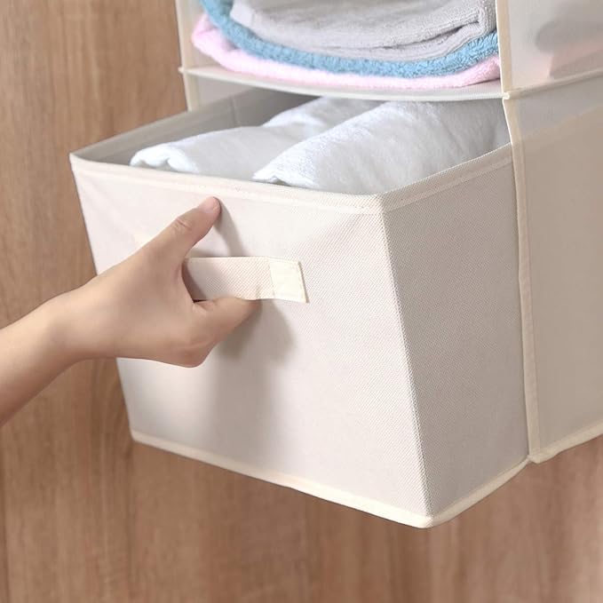 MAX Houser 4-Shelf Hanging Closet Organizer, Space Saver, Cloth Hanging Shelves
