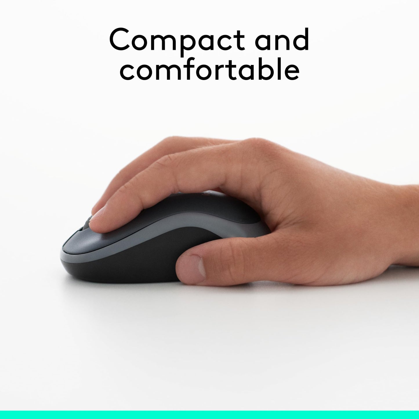 Logitech M185 Wireless Mouse, 2.4GHz with USB Mini Receiver, 12-Month Battery Life, 1000 DPI Optical Tracking, Ambidextrous, Compatible with PC, Mac, Laptop - Grey