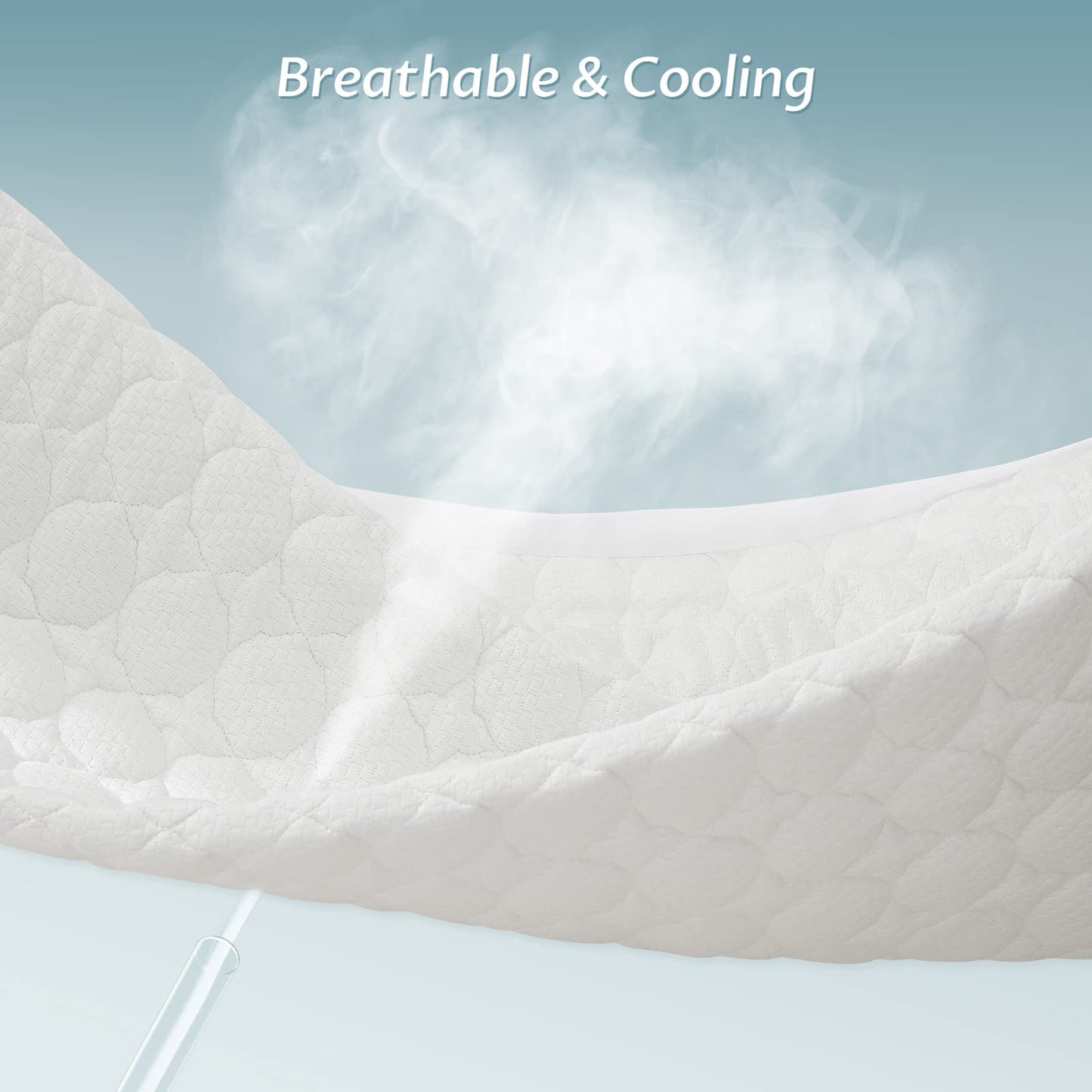 Queen Size Waterproof Mattress Protector Fitted Quilted Mattress Pad Cover with Deep Pocket Up to 18''