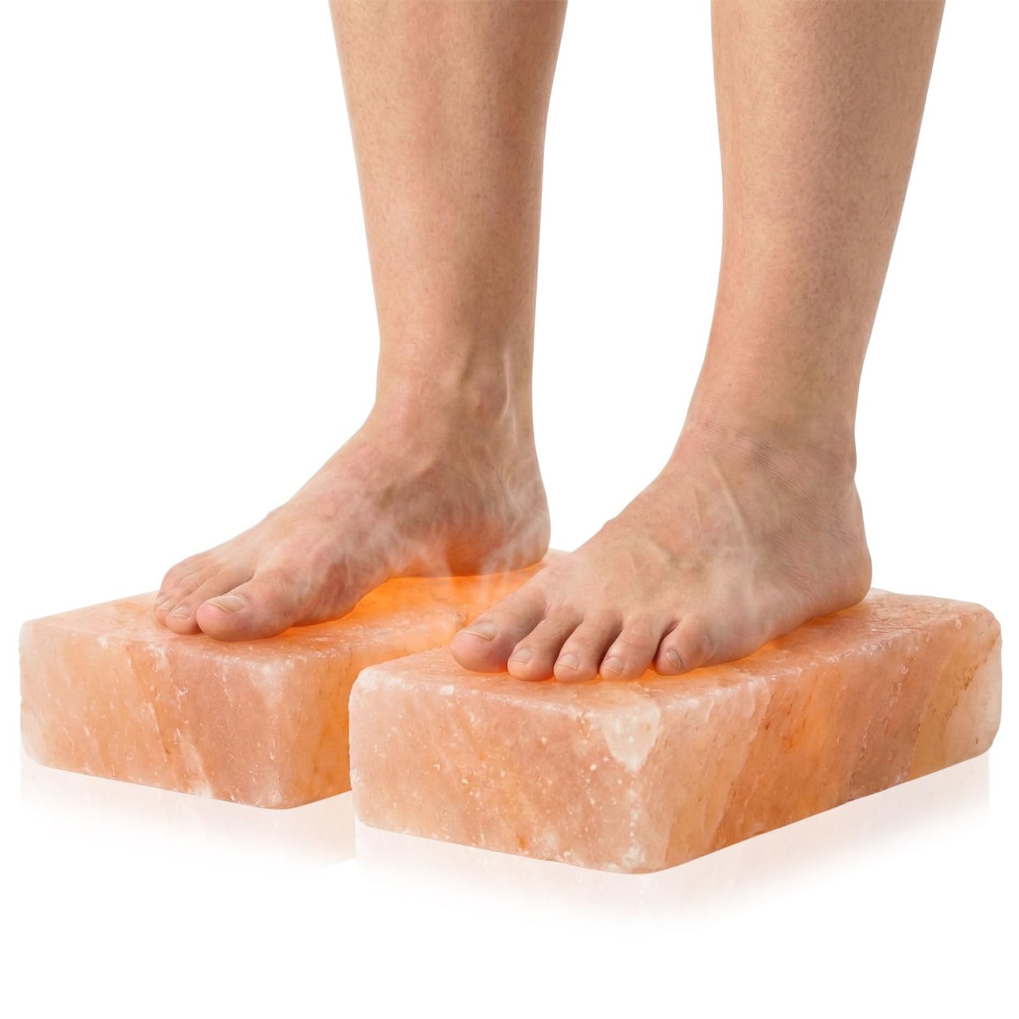 Swiffen 2 Pack Foot Bricks Hand Carved Rock, 4'' Width x 8'' Length x 2'' Depth Himalayan Rectangle Massage Salt Stone for Massotherapy Home Spa Relaxing Deodorant Salt and Sugar Scrubs