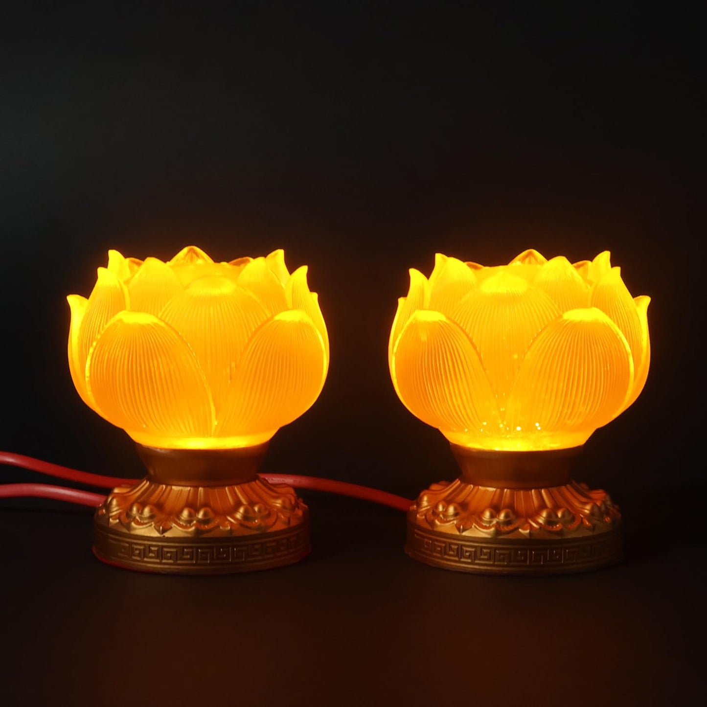 YeseeYe Lotus Buddhist Lamp - Buddha Lamp Light for Buddhist Occasions Supplies Meditation Buddhist Night-Light Desktop Home Decoration Figurine