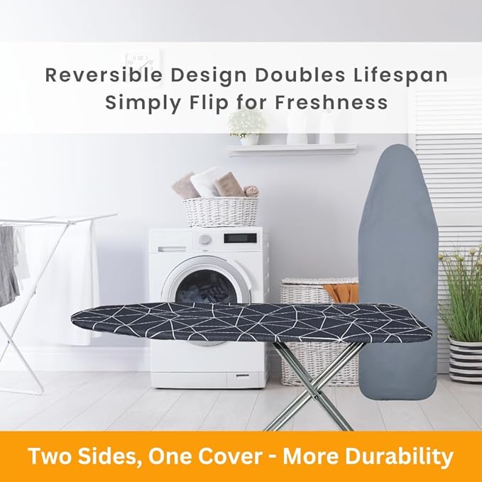SAVUK Ironing Board Cover and Pad Dual Side X2 Lifetime Double Using Heavy Duty