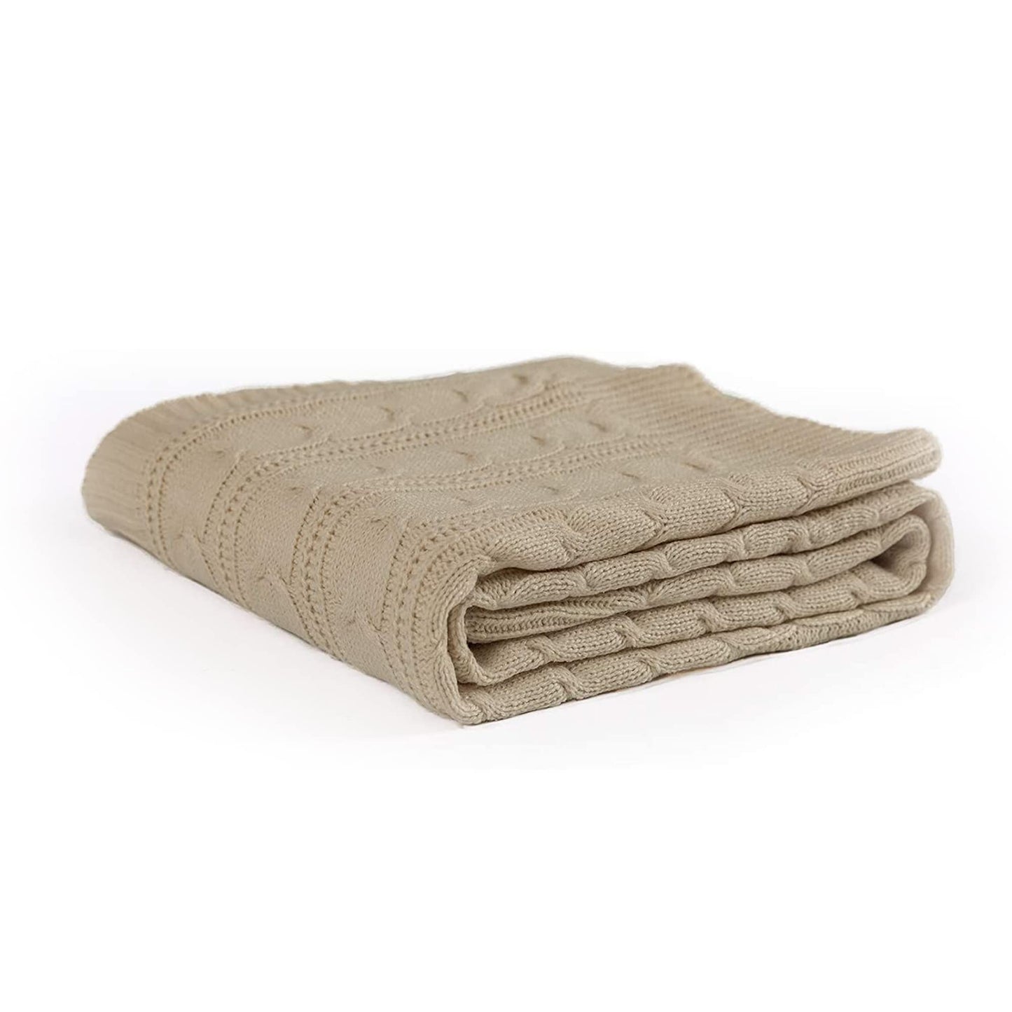 jinchan Cable Knit Throw Blanket for Couch Lightweight Soft Cozy Twin Size Throw Blanket Taupe Decorative Throws for Modern Farmhouse Living Room Bedroom 60"x80" Accent Throw for Gifts