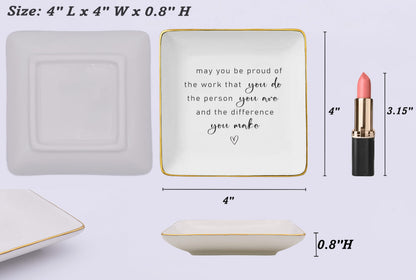 May You Be Proud of the Work You Do-Colleague Promotion,Retirement,Moving Away,Farewell,Goodbye,Leaving New Job Gifts-Boss Coworker Appreciate,Christmas Gifts-Jewelry Tray Trinket Holder Ring Dish