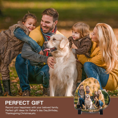 Bemaystar Custom Photo Gifts - Personalized Picture Frame, Stone Rock Slate Plaque Frames, Customized Gifts for Mothers Fathers Day Valentine's Day Wedding Birthday Christmas