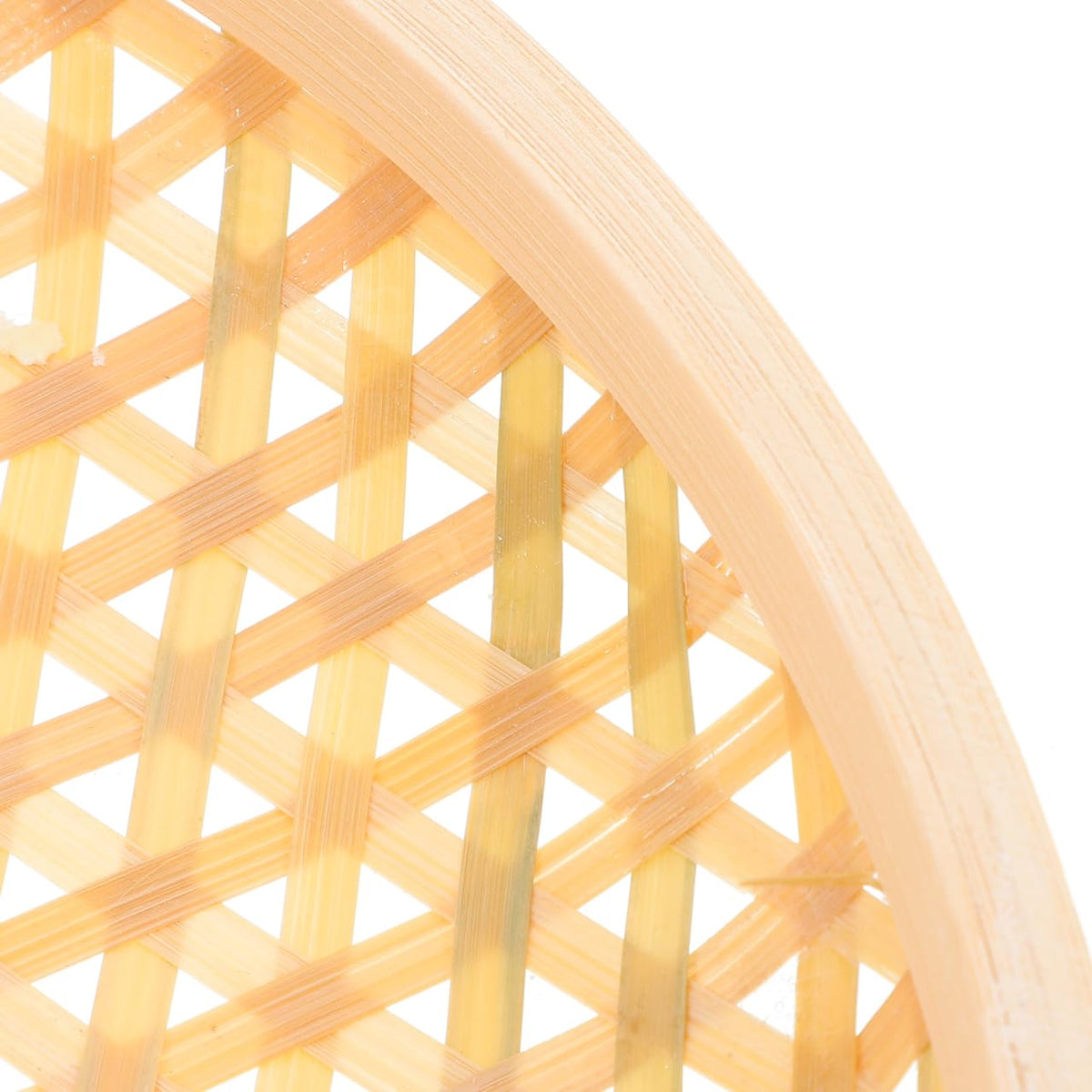 Kichvoe Bamboo Woven Serving Basket Tray 10.6 Inch Lightweight Flat Tray for Bread Snacks Fruit Storage and Home Picnic Party Use
