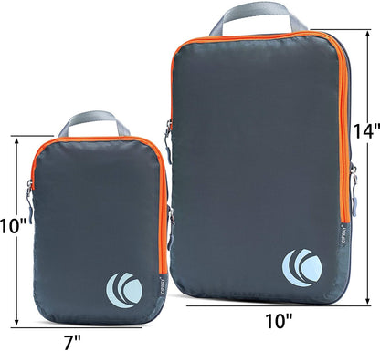 Cipway Compression Packing Cubes, 3 Set Compressible Packing Cubes Travel Organizer, Expandable Travel Essentials for Carry-On Luggage, Suitcase & Backpack (Grey)