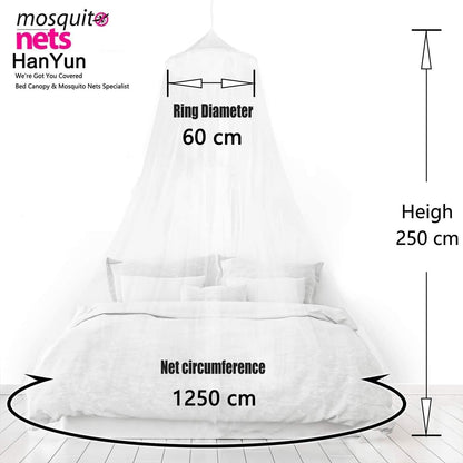 White Mosquito Net Bed Canopy, Bed Cover with 100 LED String Lights, Oversized Hanging Queen Bed Cover Bed Curtain Net for Infants, Kids, Girls or Adults, Double Bed