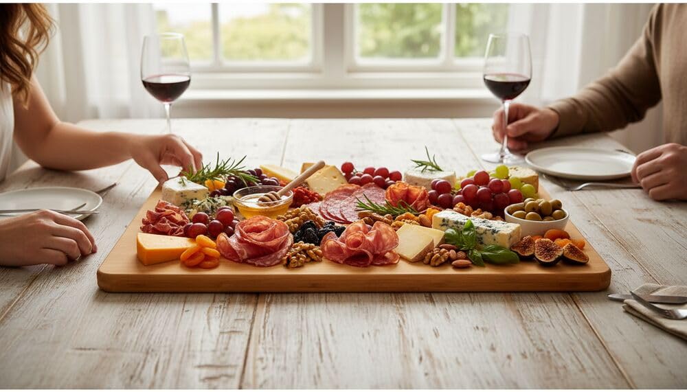 Farberware Extra-Large Wood Cutting Board, Reversible Chopping Board for Kitchen Meal Prep and Serving, Charcuterie Board, 14.17-Inch x 20.08-Inch, Bamboo