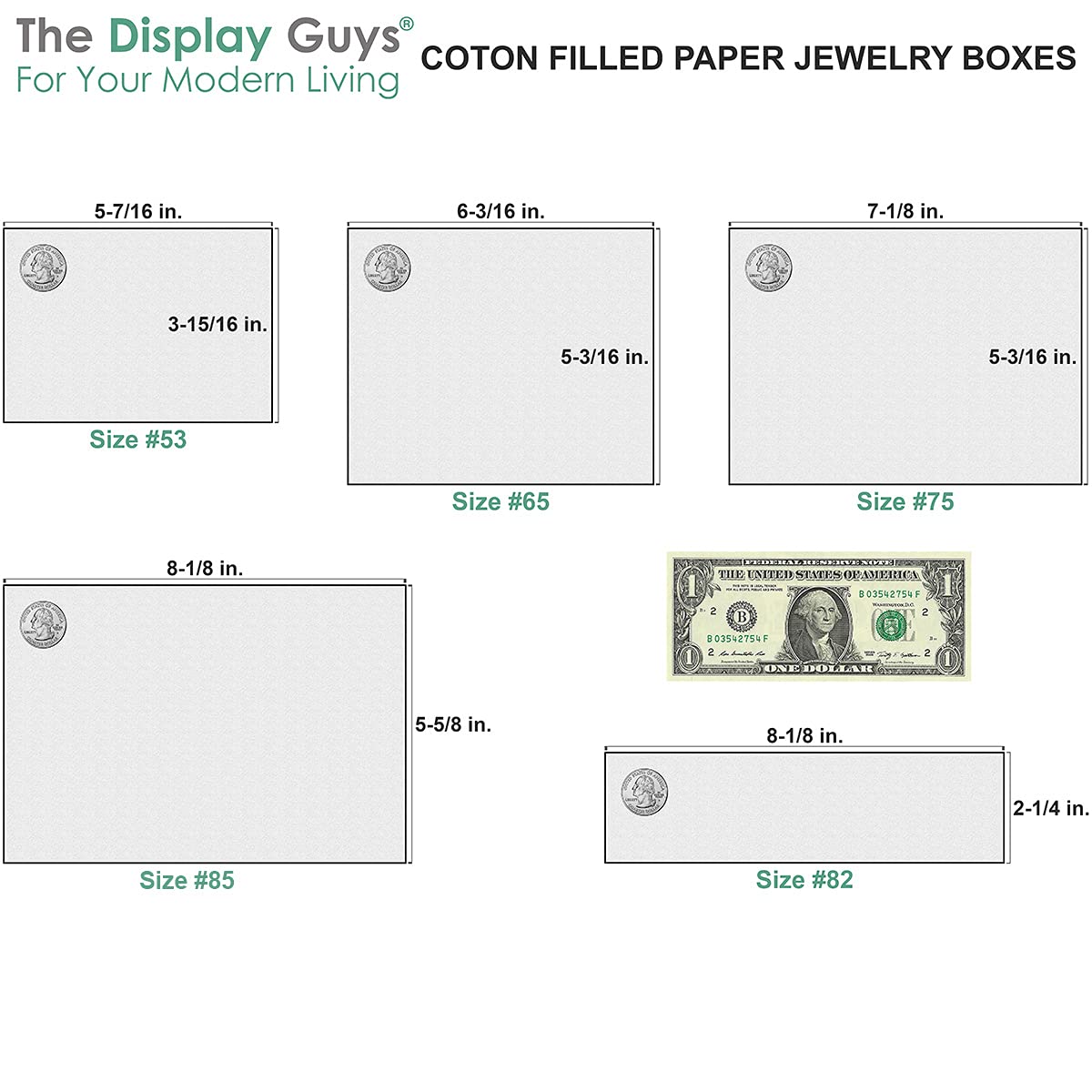TheDisplayGuys - 25-Pack #11 Cotton Filled Cardboard Paper Jewelry Boxes Gift Case - Pearl Teal (2.1" x 1.8" x 0.8") - for Shipping or Storage
