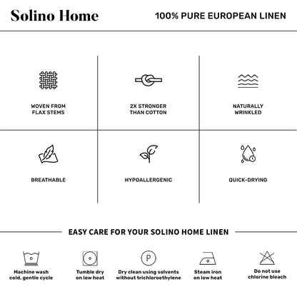 Solino Home Linen Red Table Runner 36 Inches - Classic Hemstitch, 100% Pure Linen Coffee Table Runner 14 x 36 Inch Ideal for Dresser Tables - Christmas, Holiday, Winter, New Year