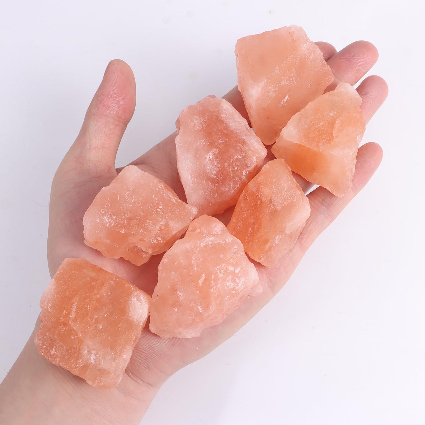 1 Lb Raw Himalayan Salt Stone Crystals, Healing Crystals Natural Rough Orange Salt Stones for Tumbling, Cabbing, Fountain Rocks, Decoration, Polishing, Wire Wrapping, Wicca & Reiki