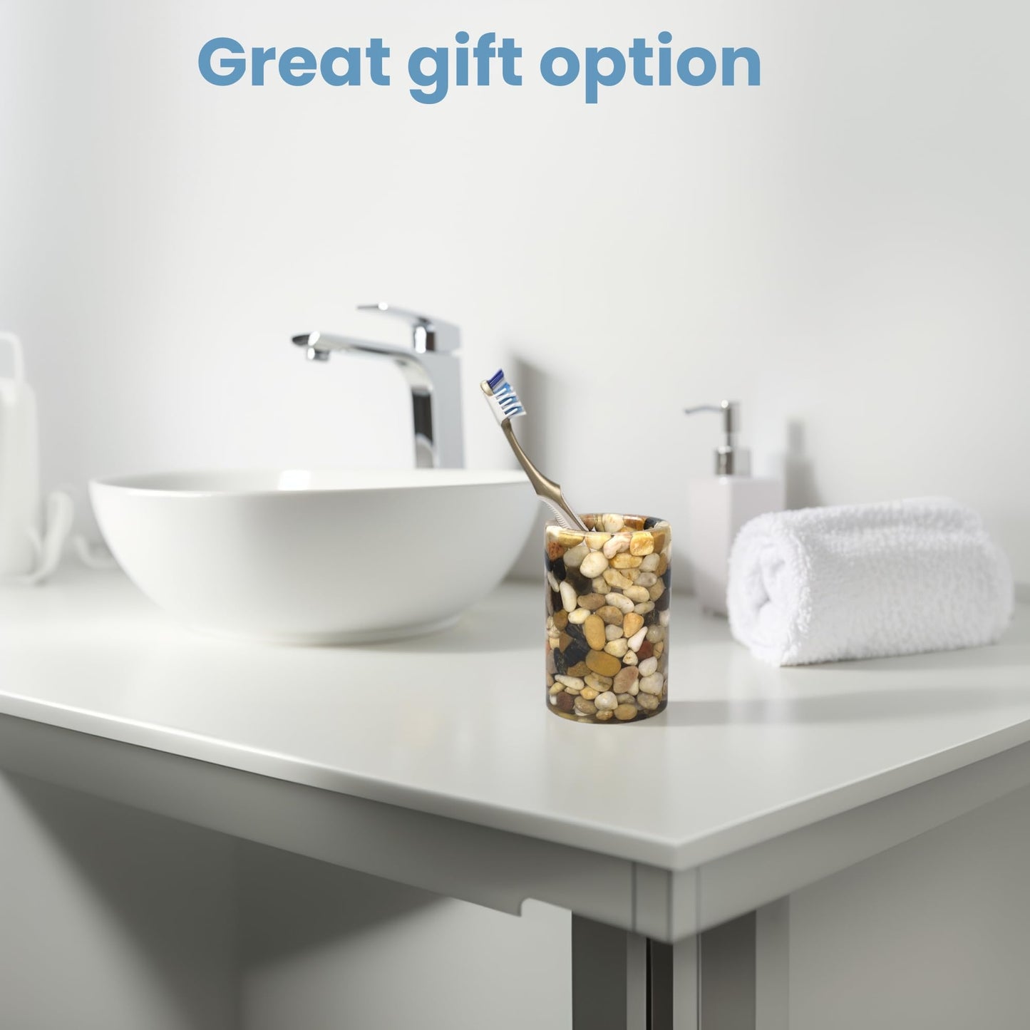 Toothbrush Holders for Bathrooms, Toothbrush Cup, Stone Tooth Brush Holder for Bathroom Decor