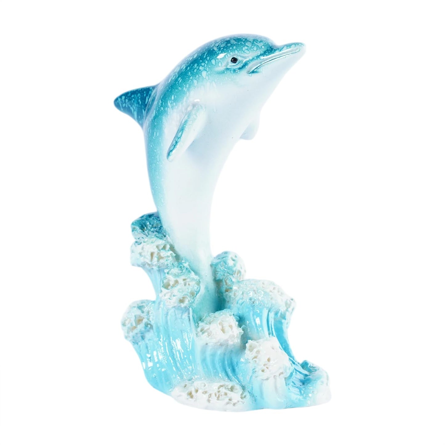 Brizoria Dolphin Decor Nautical Decor Leaping Dolphin Figurines Blue White Gradient Resin Ocean Themed Decor for Tabletop Shelf Desk Living Room Bedroom Office