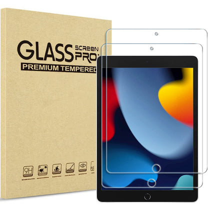 ProCase 2 Pack Screen Protector for iPad 9th 8th 7th Generation 10.2 Inch (2021/2020/2019), Tempered Glass Film for A2602 A2603 A2270 A2197 -Clear