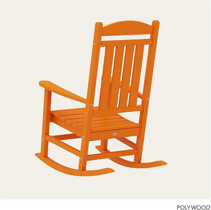 POLYWOOD Presidential Rocking Chair in Tangerine